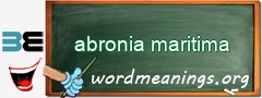 WordMeaning blackboard for abronia maritima